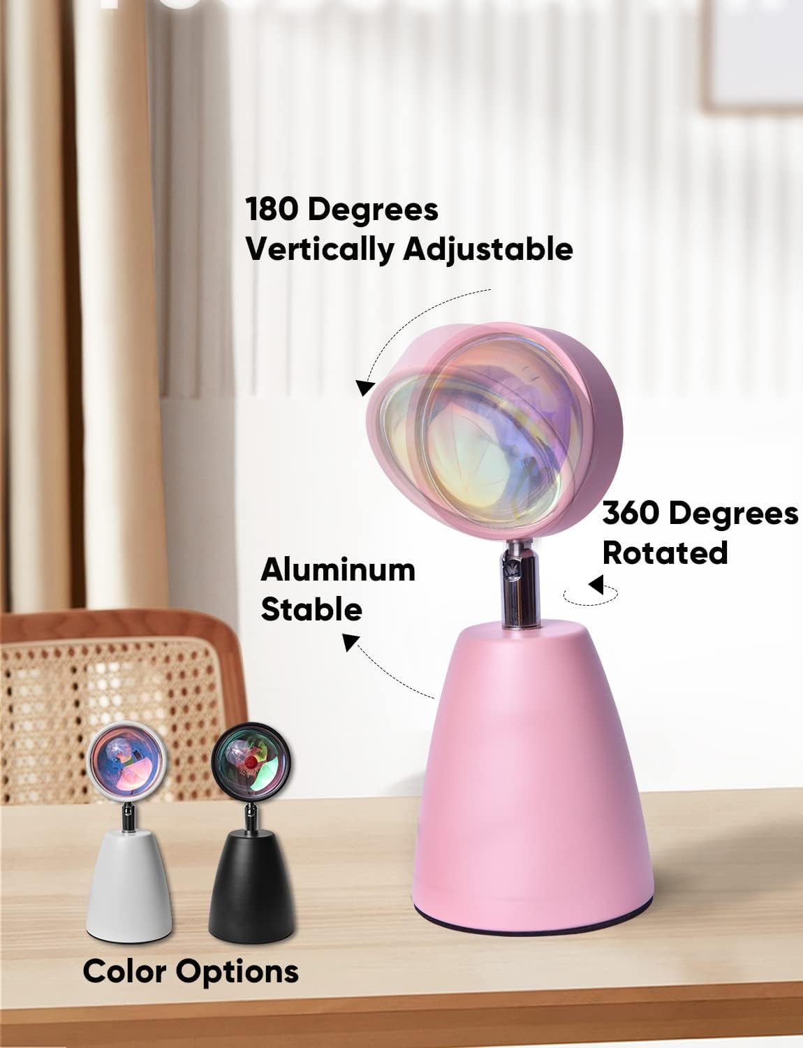 Sunset Lamp Projector 10W, Aura Sun Light Projection Lamp, Room Decor Aesthetic Tiktok Romantic Night Lights Vintage Decor for Photo Vlog Bedroom Living Room Home Indoor Party (Sunlight Red)
