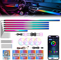 Dreamcolor Acrylic Car Interior Lights 22 in 1 RGB LED Strip Lights APP Control Zoned Control System 252 Color Modes DIY Fiber Optic Ambient Lighting Kits Music Car Neon Light Kits New Version