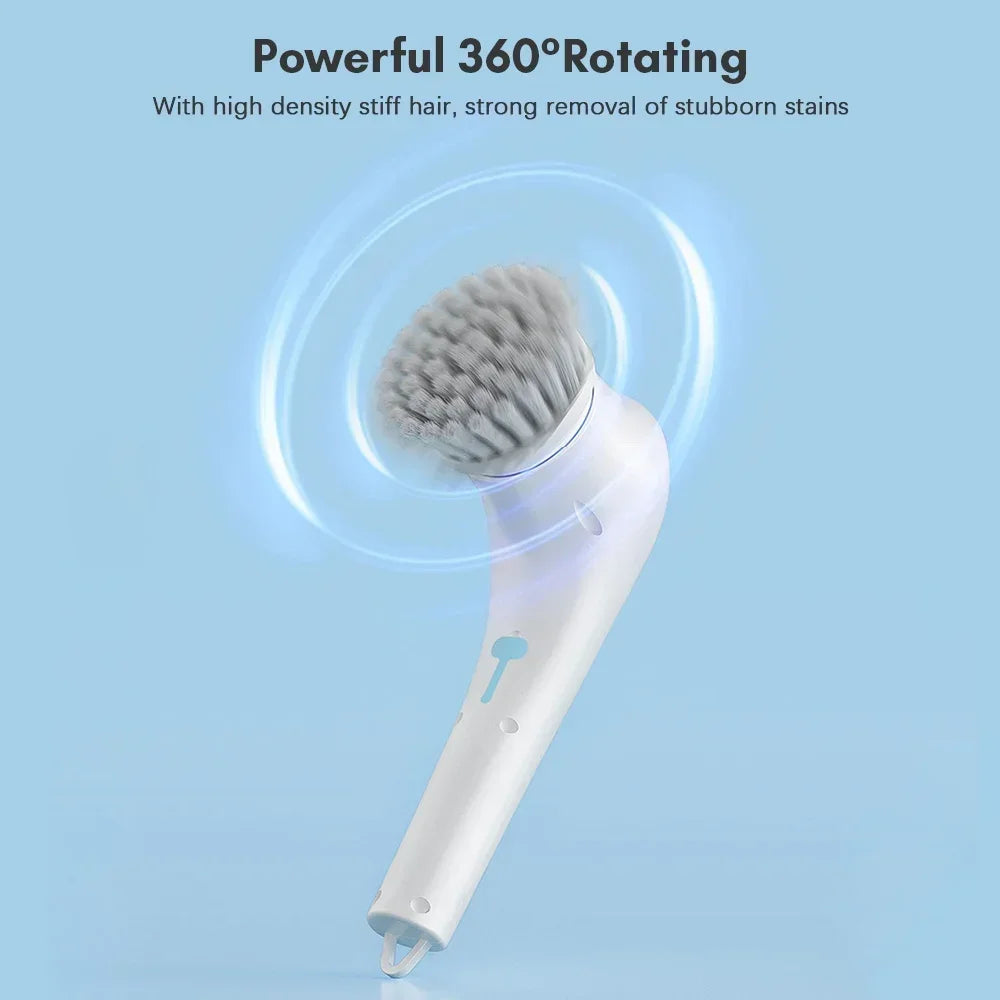 5-In-1 Electric Cleaning Brush Cleaning Gadget Window Cleaner Bathroom Bathtub Toilet Brush Kitchen Cleaning Tool