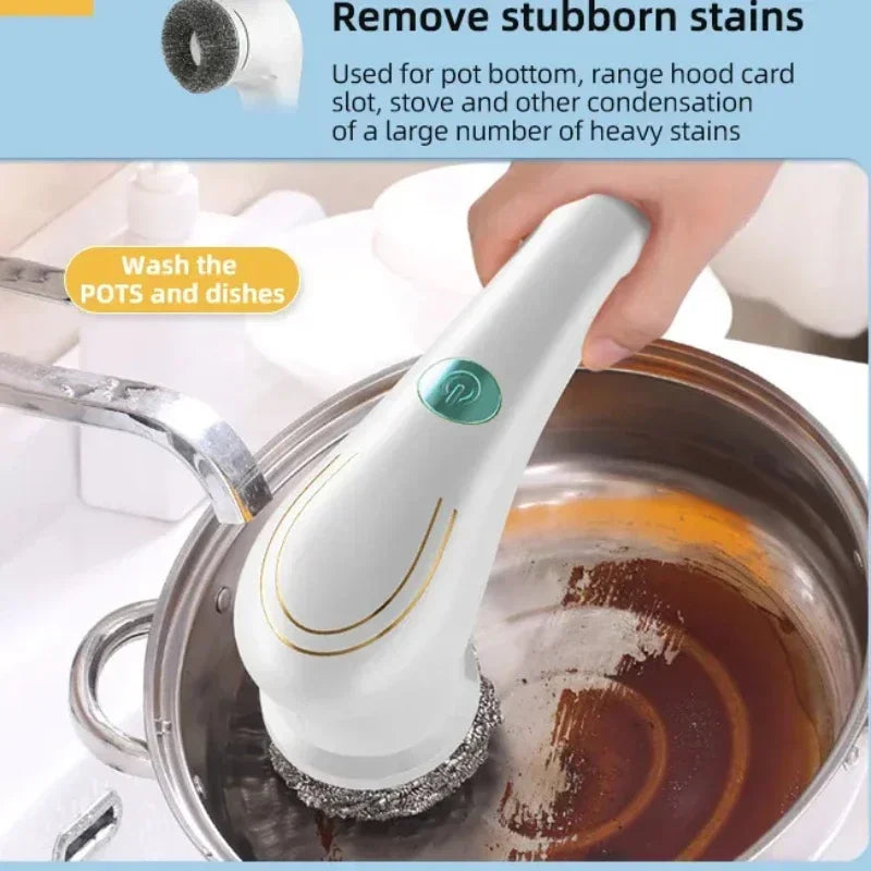 5-In-1 Electric Cleaning Brush Cleaning Gadget Window Cleaner Bathroom Bathtub Toilet Brush Kitchen Cleaning Tool