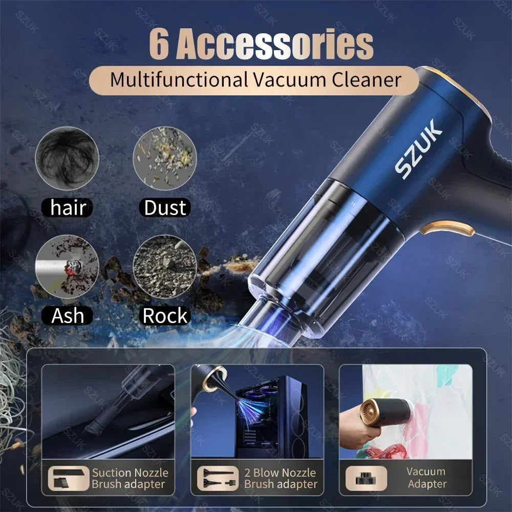 17000PA Powerful Vacuum Cleaner Mini Cordless Portable Car Vacuum Cleaner for Home Appliance Handheld Blower Car Cleaner