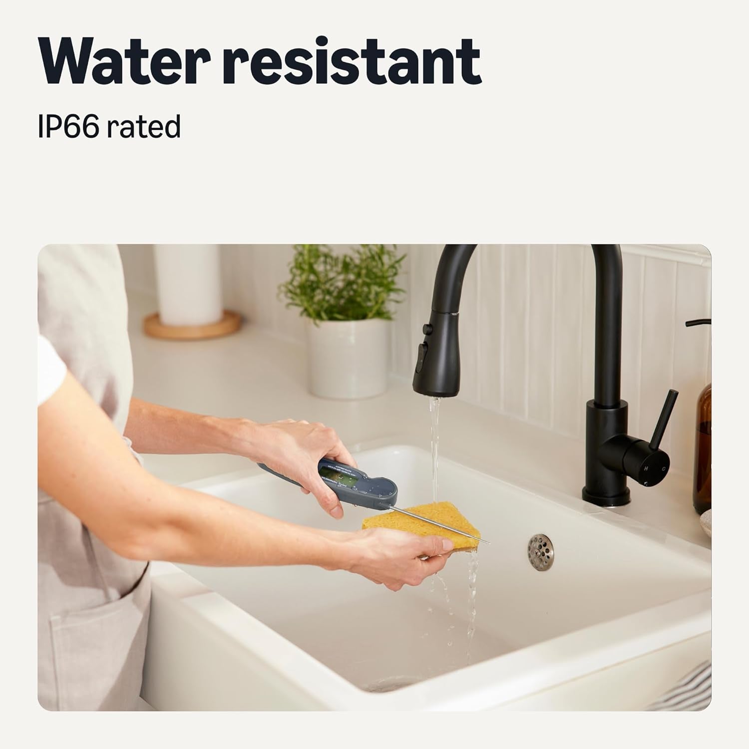 Instant Read Digital Meat Thermometer, Water-Resistant