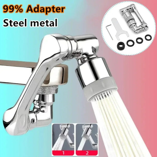 1080° Rotating Splash Filter Metal Faucet Extender Dual Mode Kitchen Faucet Bubbler Splash Nozzle Robotic Arm Kitchen Accessory