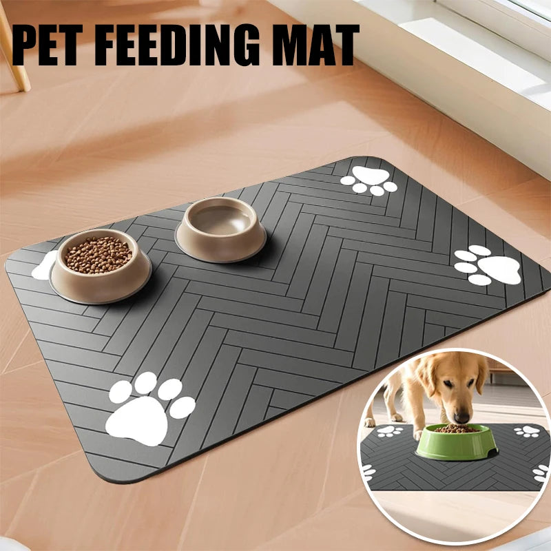 Pet Feeding Mat — Waterproof Non-Slip Food & Water Bowl Mat