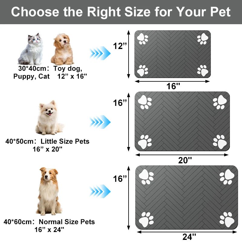 Pet Feeding Mat — Waterproof Non-Slip Food & Water Bowl Mat