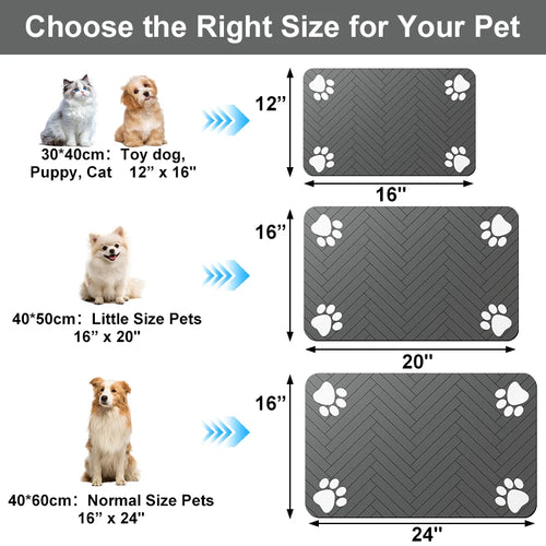 Pet Feeding Mat — Waterproof Non-Slip Food & Water Bowl Mat