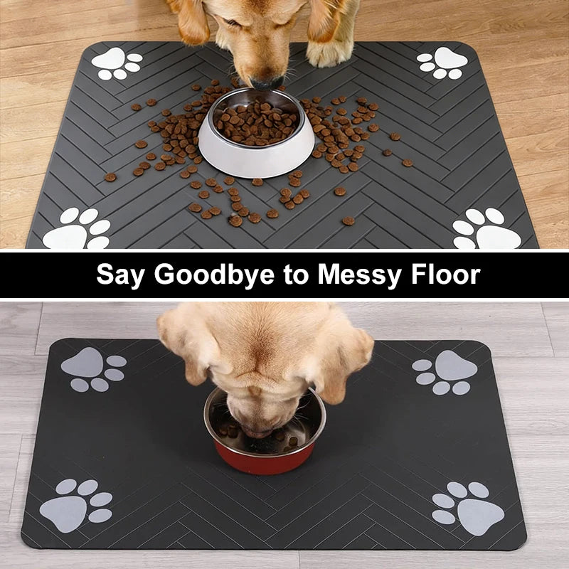Pet Feeding Mat — Waterproof Non-Slip Food & Water Bowl Mat