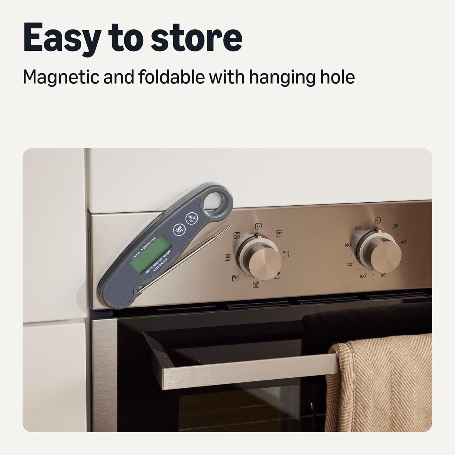 Instant Read Digital Meat Thermometer, Water-Resistant