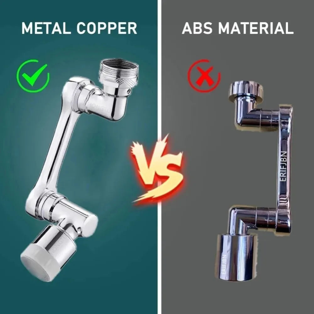 1080° Rotating Splash Filter Metal Faucet Extender Dual Mode Kitchen Faucet Bubbler Splash Nozzle Robotic Arm Kitchen Accessory