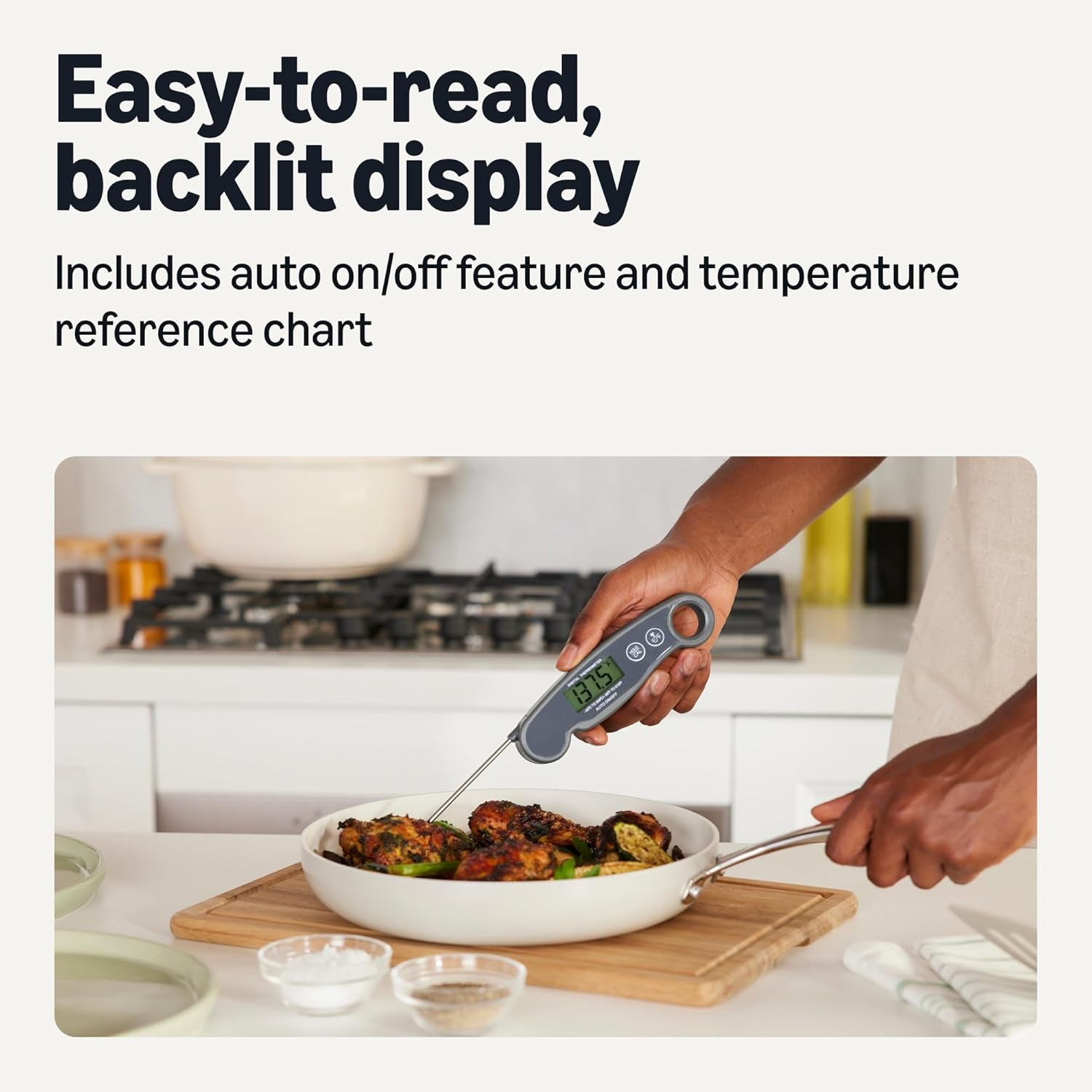 Instant Read Digital Meat Thermometer, Water-Resistant